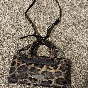 Coco + Carmen Leopard Print Crossbody Bag with Gold Hardware